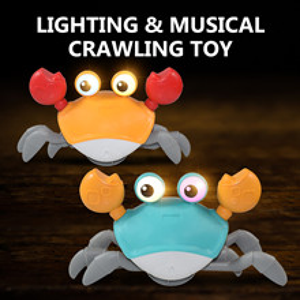 خرچنگ موزیکال شارژی سنسوردار آبی electric induction cute crab blue -اسباب بازی